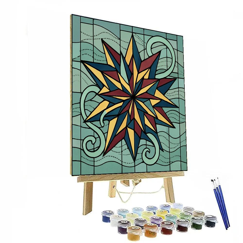 Abstract Folded Prism Lattice paint by numbers