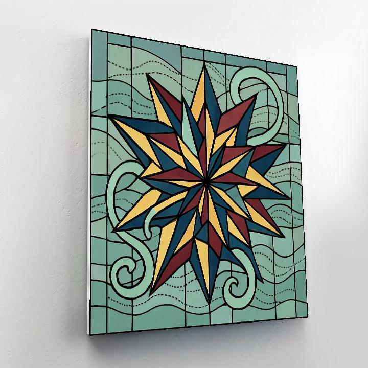 Abstract Folded Prism Lattice paint by numbers