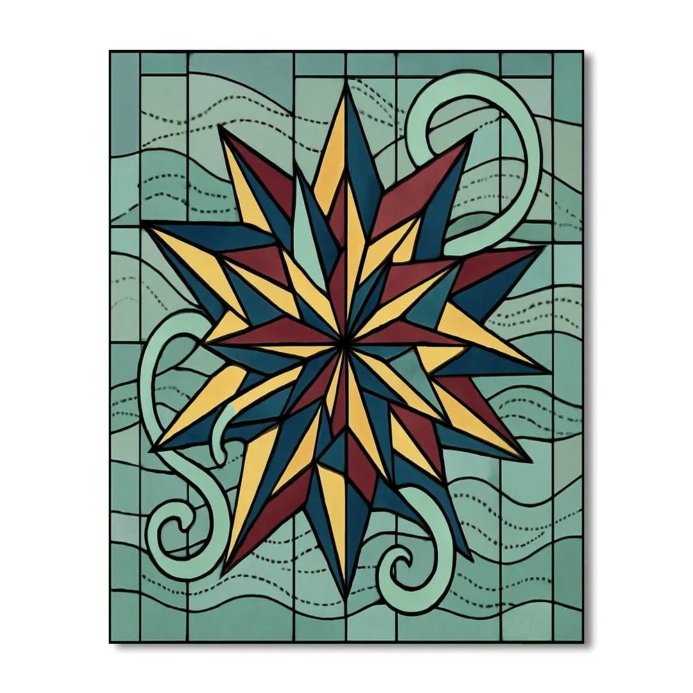 Abstract Folded Prism Lattice paint by numbers