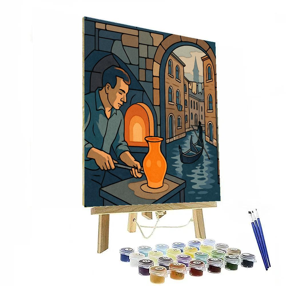 Glassmakers Workshop Venetian Canal Venice Paint by numbers kits