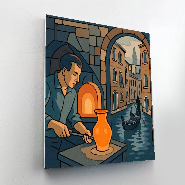 Glassmakers Workshop Venetian Canal Venice Paint by numbers kits
