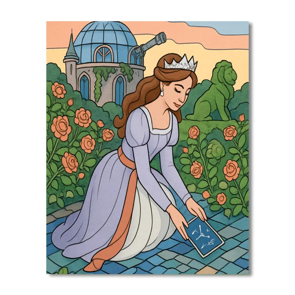 Garden Observatory With Princess At Dawn painting number kit