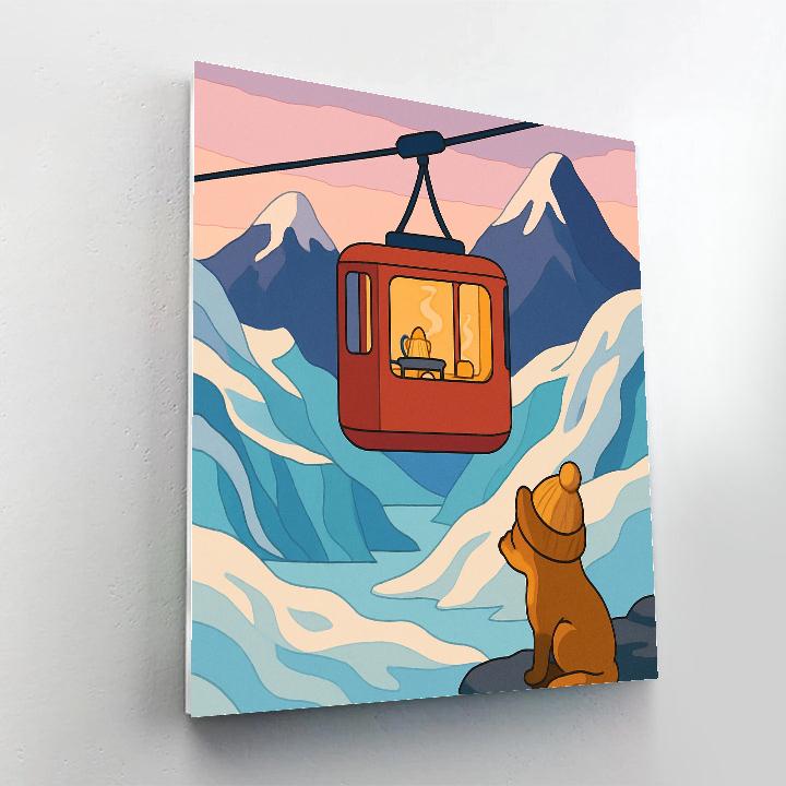 Winter-Crafted Mountain Tea Tram paint by numbers