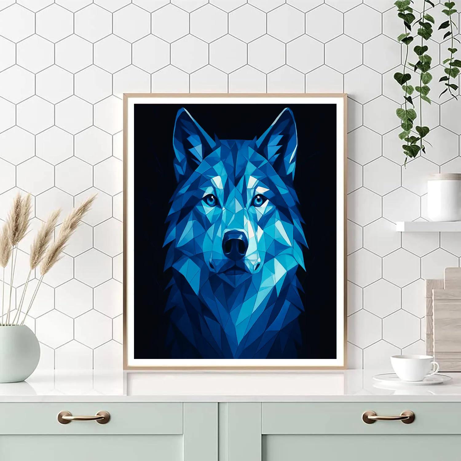Glacier Pulse Wolf Numbered painting kits