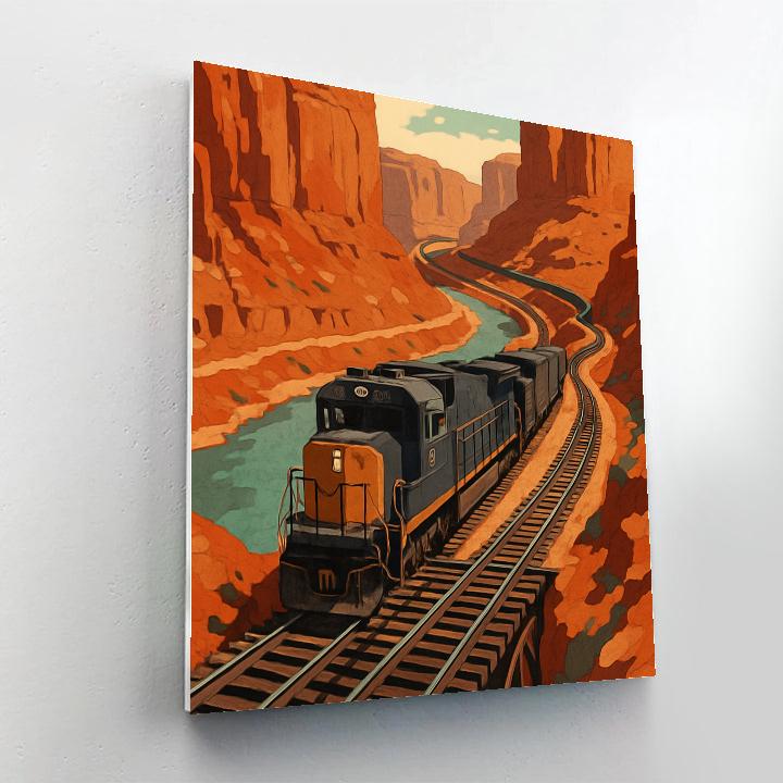 Copper Canyon Freight In Train Number painting