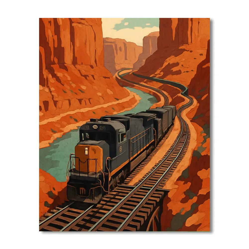 Copper Canyon Freight In Train Number painting