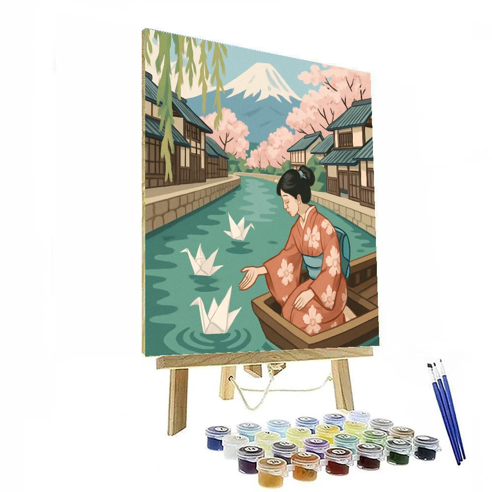 Japan Crafted Paper Crane River Of Seasons Paint by numbers kits