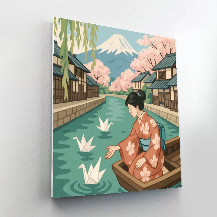 Japan Crafted Paper Crane River Of Seasons Paint by numbers kits