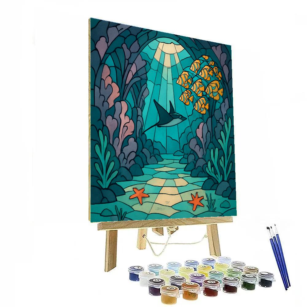 Ocean Glass Cathedral Reef Numbered painting kits