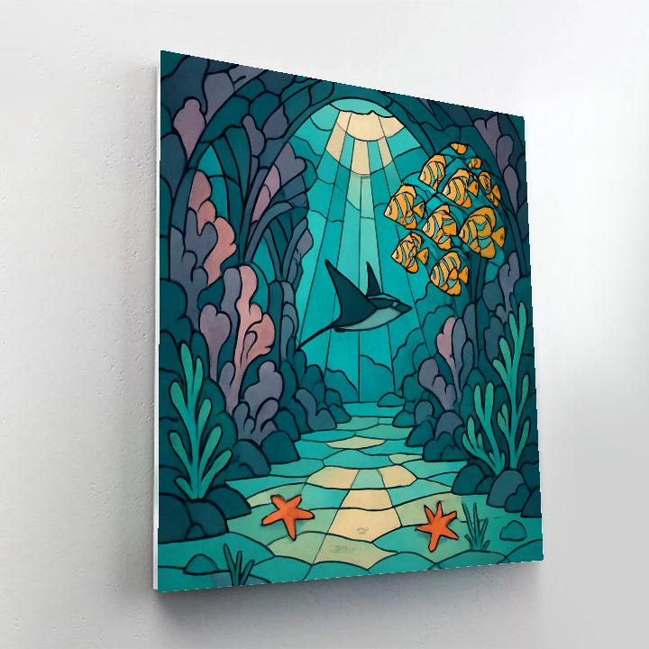 Ocean Glass Cathedral Reef Numbered painting kits