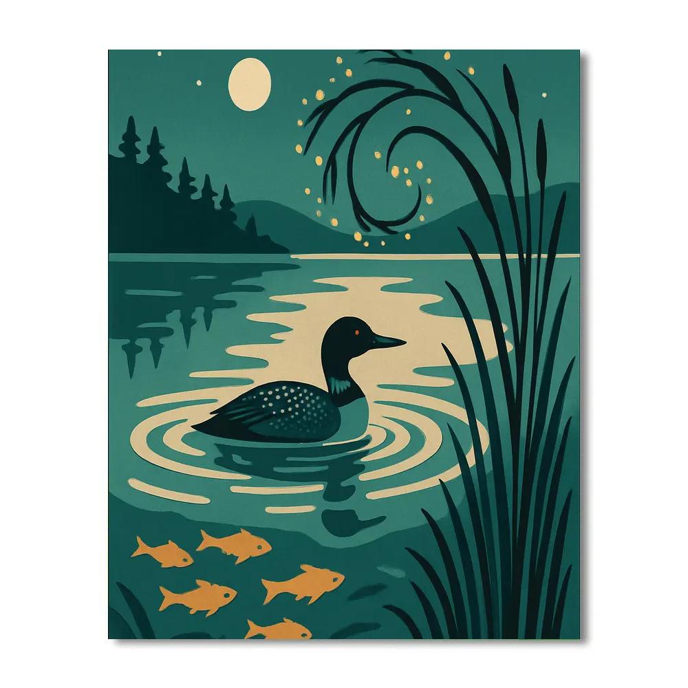 Clockwork Reeds At The Lake paint by color