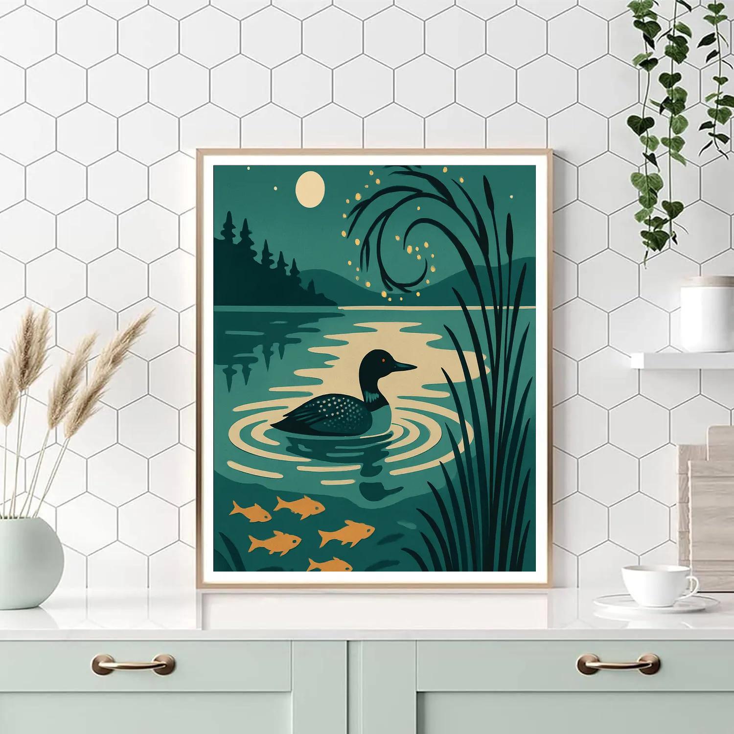 Clockwork Reeds At The Lake paint by color