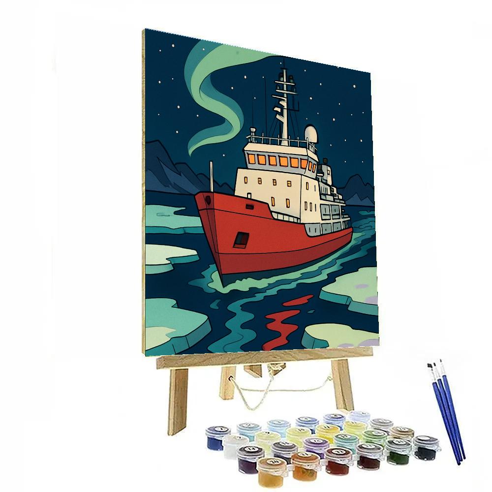 Celestial Ship In Midnight Ice Channel Paint by numbers art