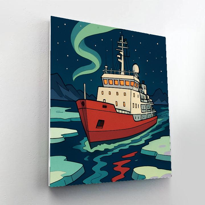 Celestial Ship In Midnight Ice Channel Paint by numbers art