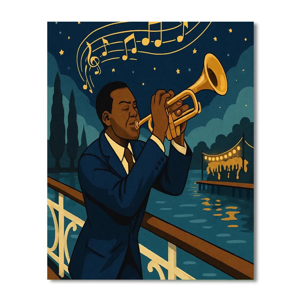 Moonlit Riverboat Jazz Serenade Paint by numbers kits