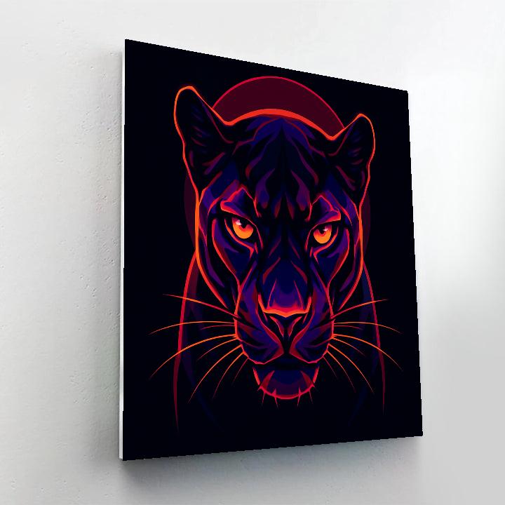 Crimson Eclipse Panther Paint by numbers art