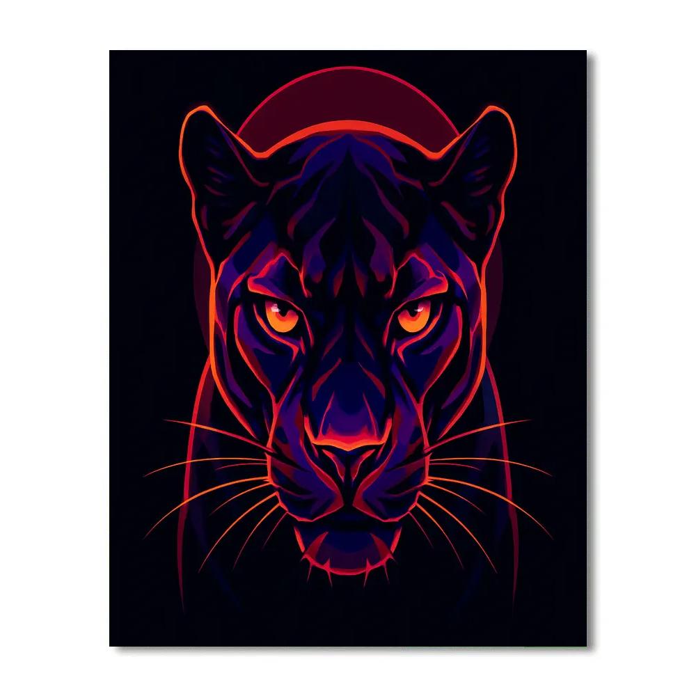 Crimson Eclipse Panther Paint by numbers art