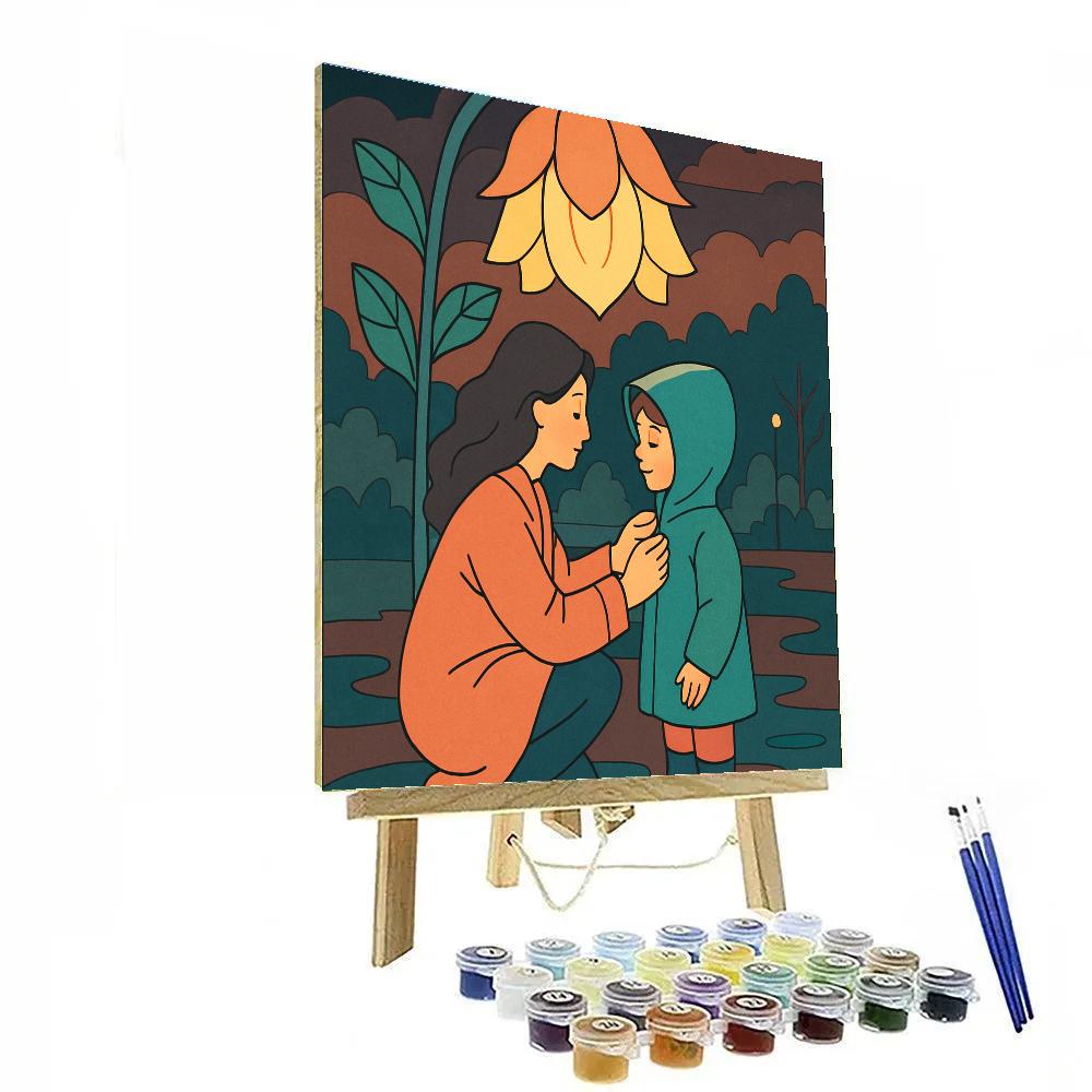 Mother Lantern Garden Embrace Numbered painting kits