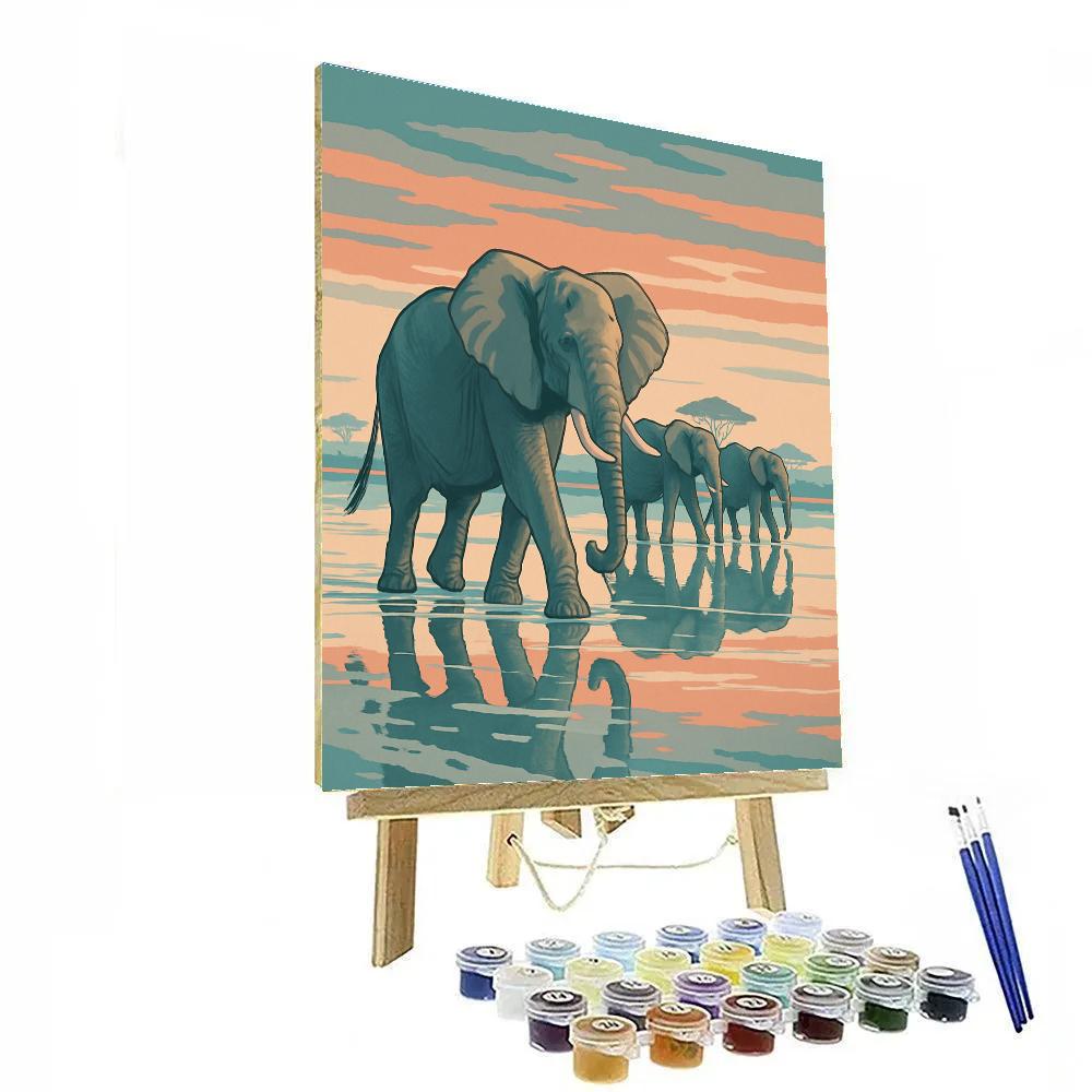 Cloud Mirror Elephant Parade Numbered painting kits