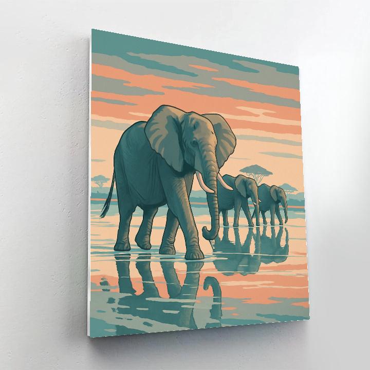 Cloud Mirror Elephant Parade Numbered painting kits