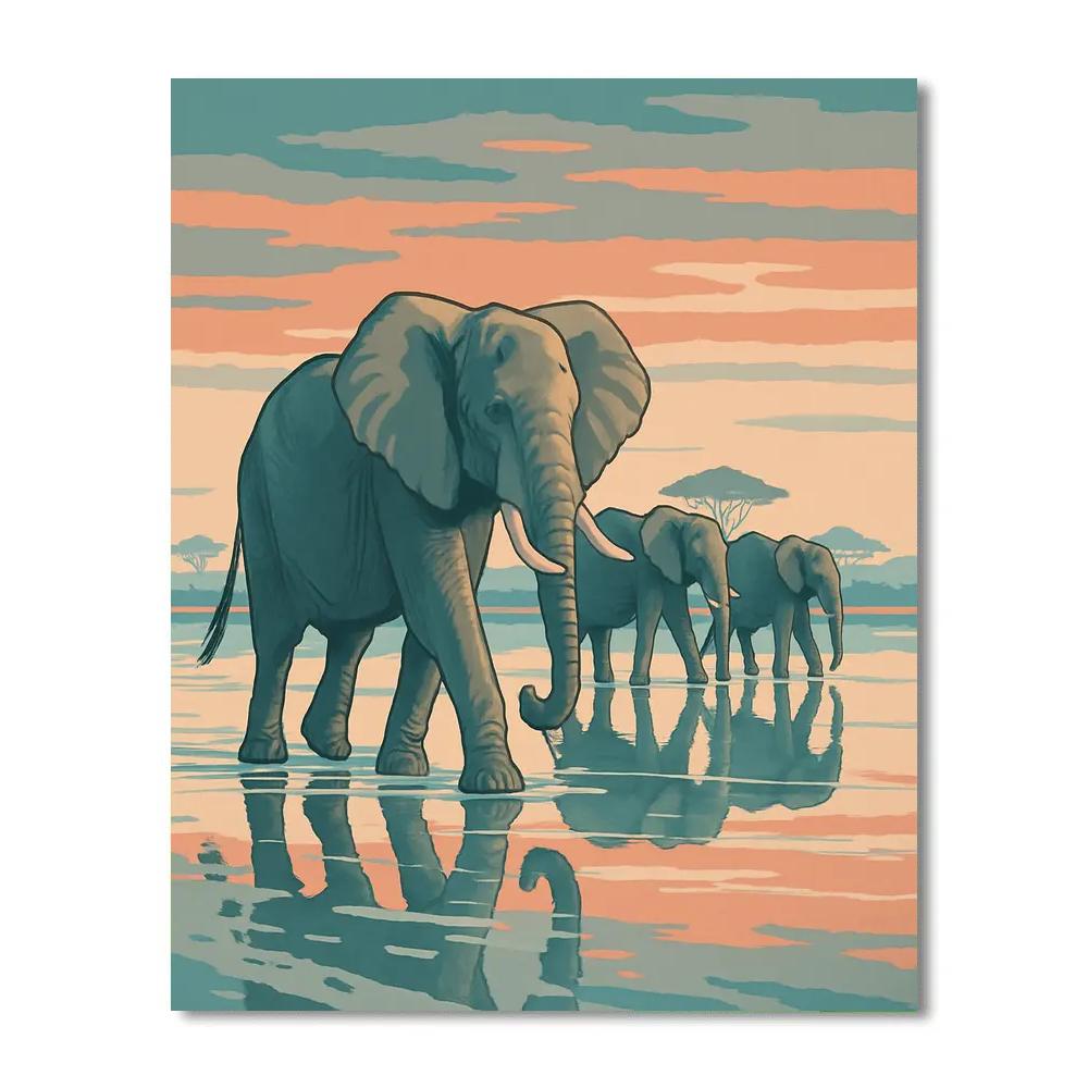 Cloud Mirror Elephant Parade Numbered painting kits