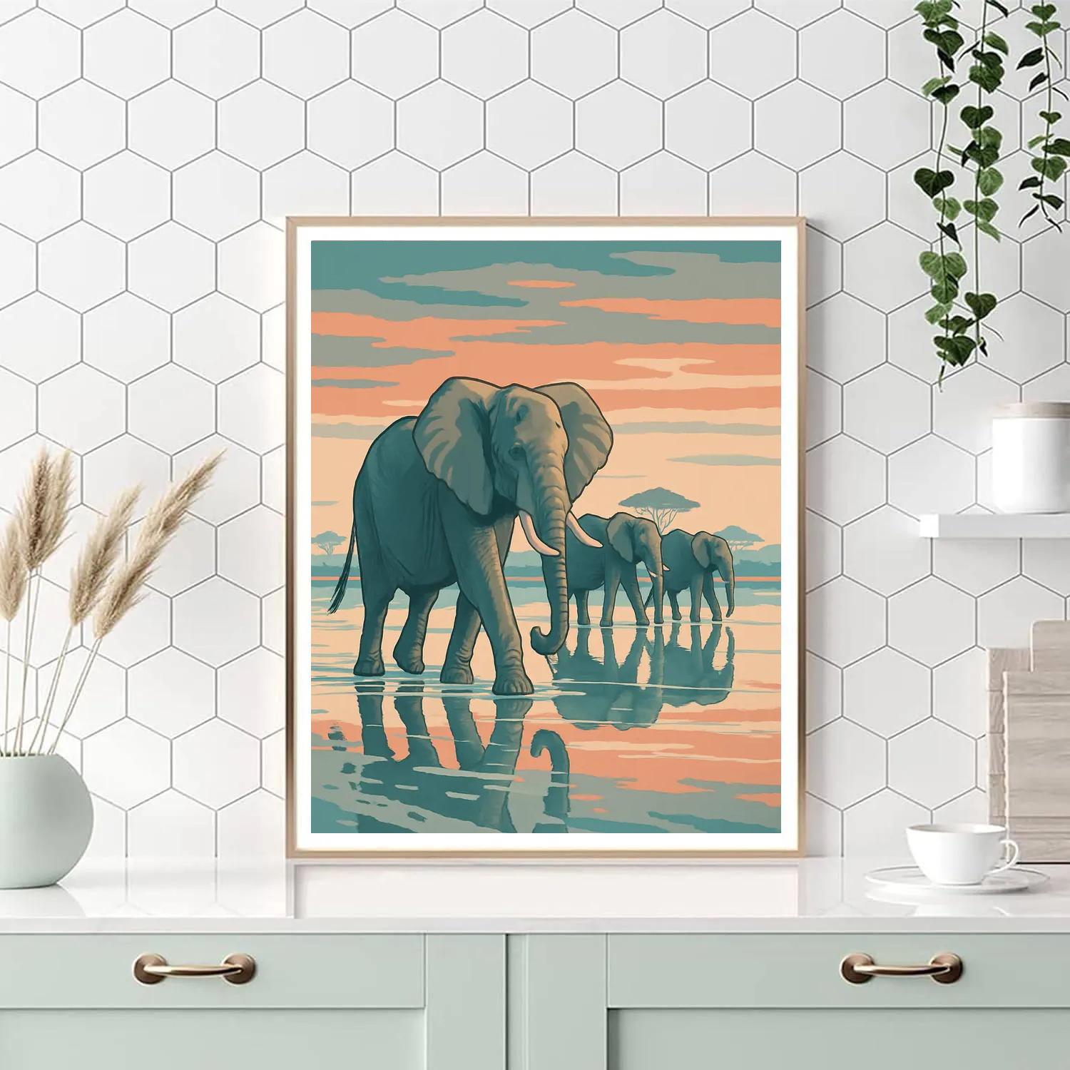 Cloud Mirror Elephant Parade Numbered painting kits