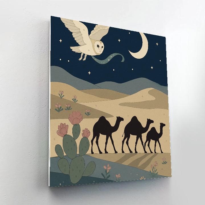 Moonlit Caravan In The Desert paint by number