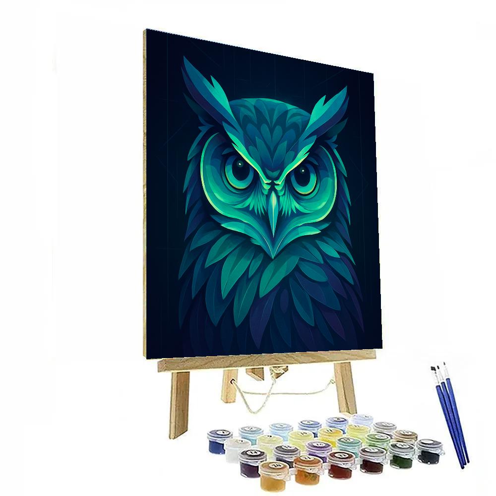 Aurora Circuit Owl paint by number