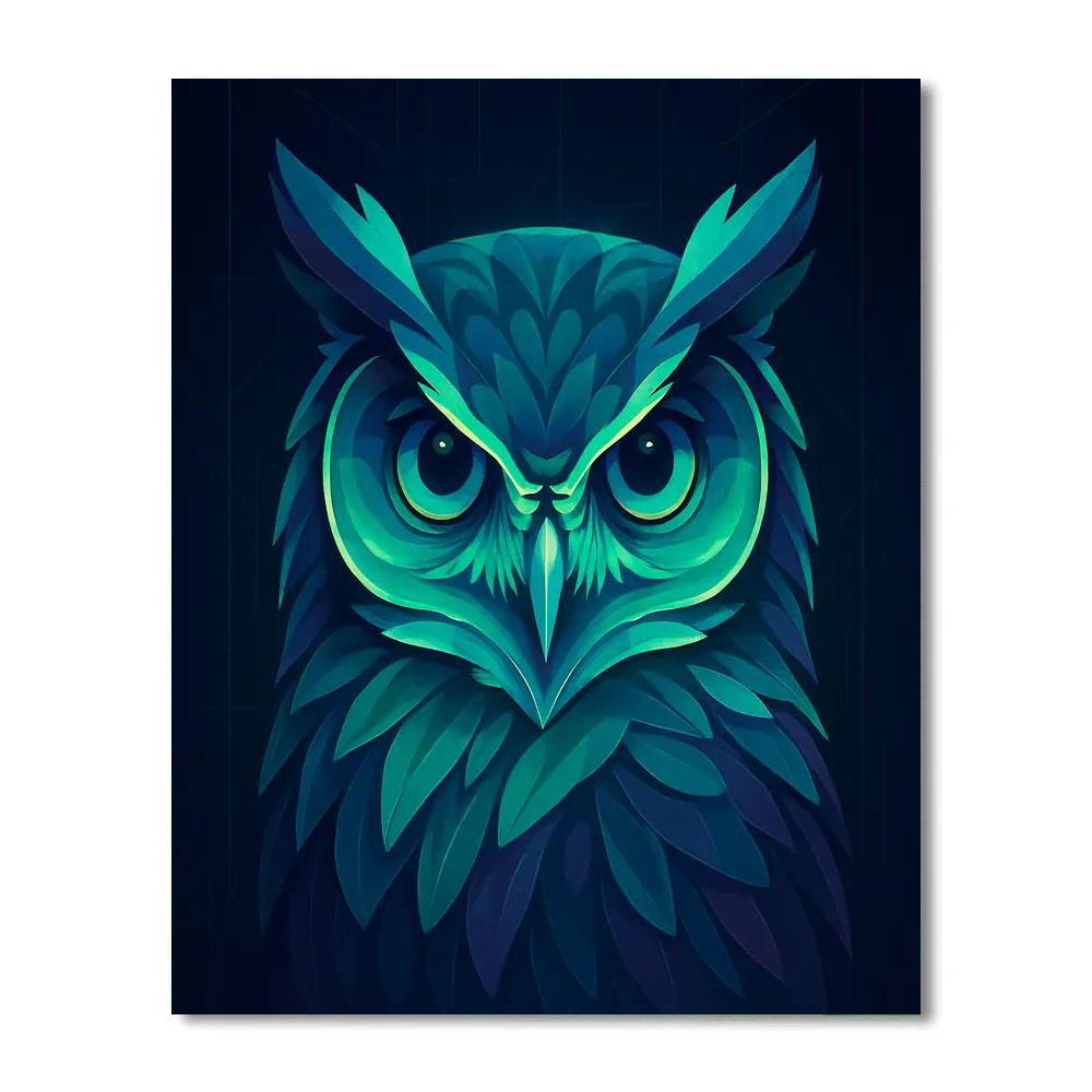 Aurora Circuit Owl paint by number