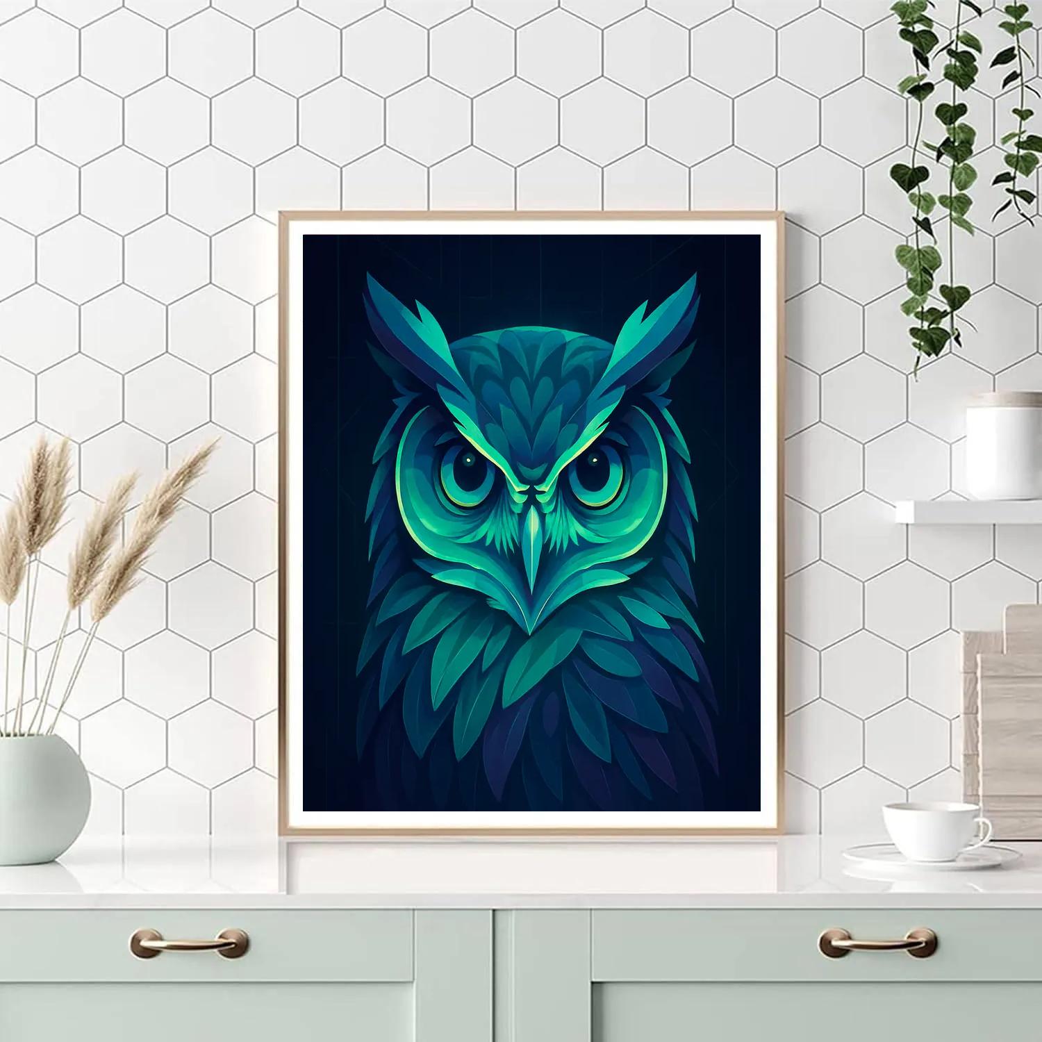 Aurora Circuit Owl paint by number