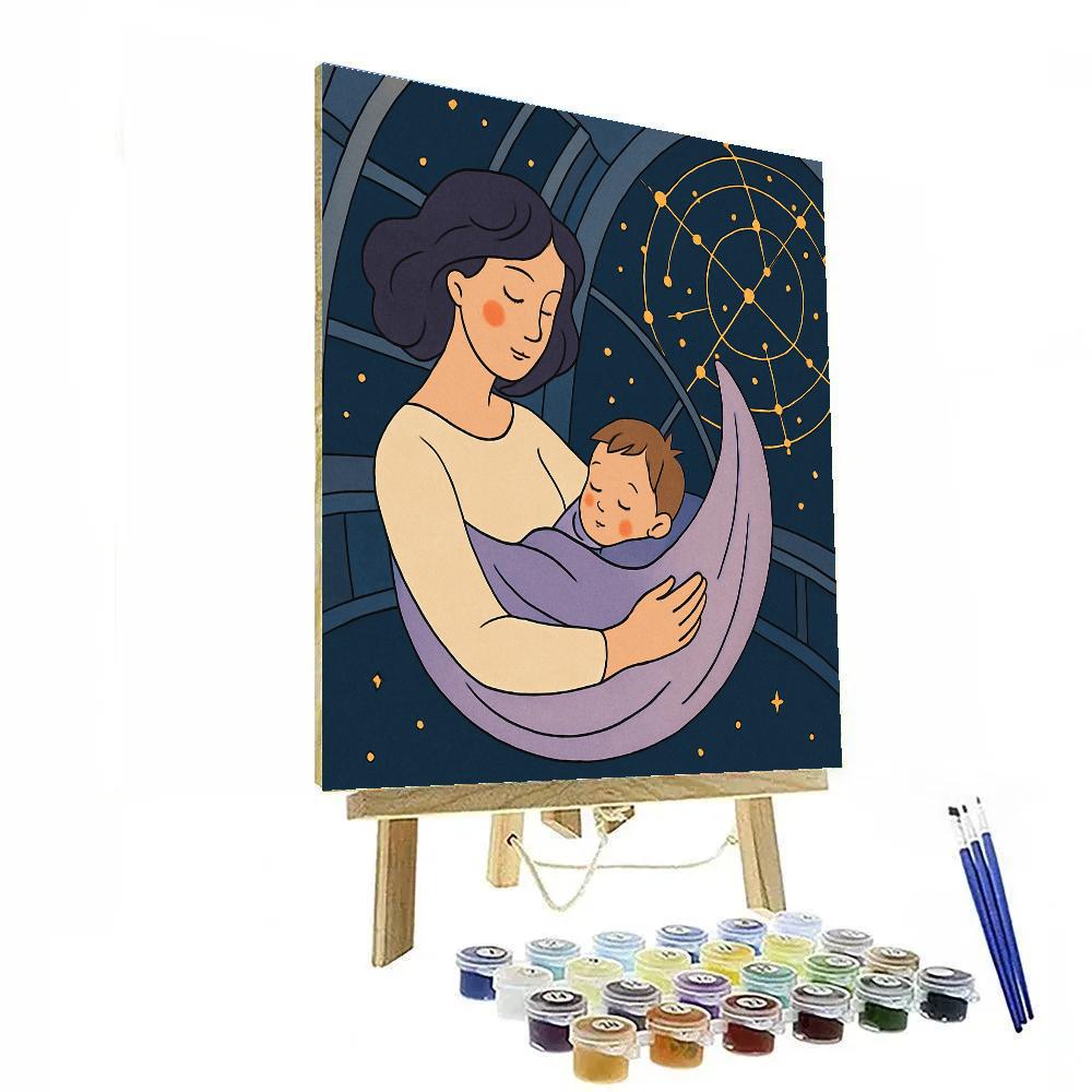 Stargazer Cradle With Motherlight paint by number