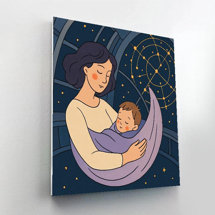 Stargazer Cradle With Motherlight paint by number