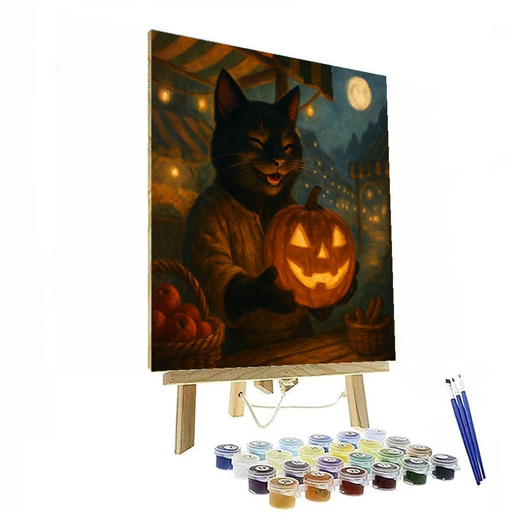 The Night Market Of Enchanted Gourds paint by number