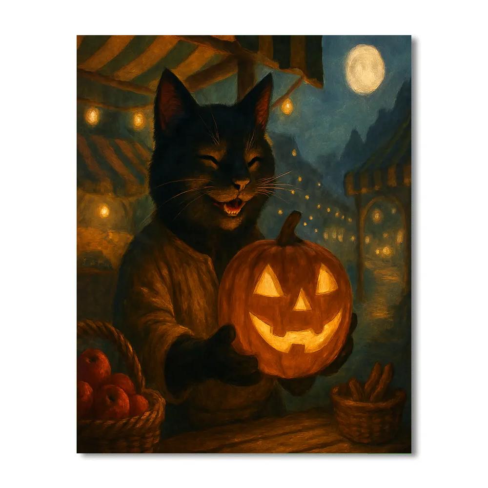 The Night Market Of Enchanted Gourds paint by number