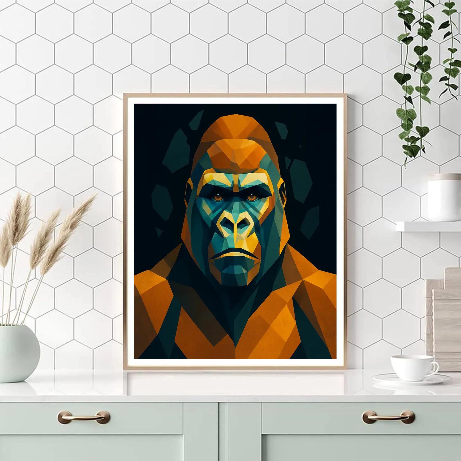 Golden Mantle Gorilla Numbered painting kits