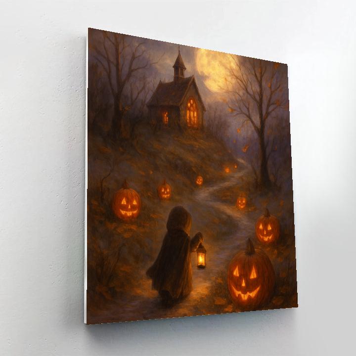 Winding Pumpkin Path To The Moon Chapel Number painting