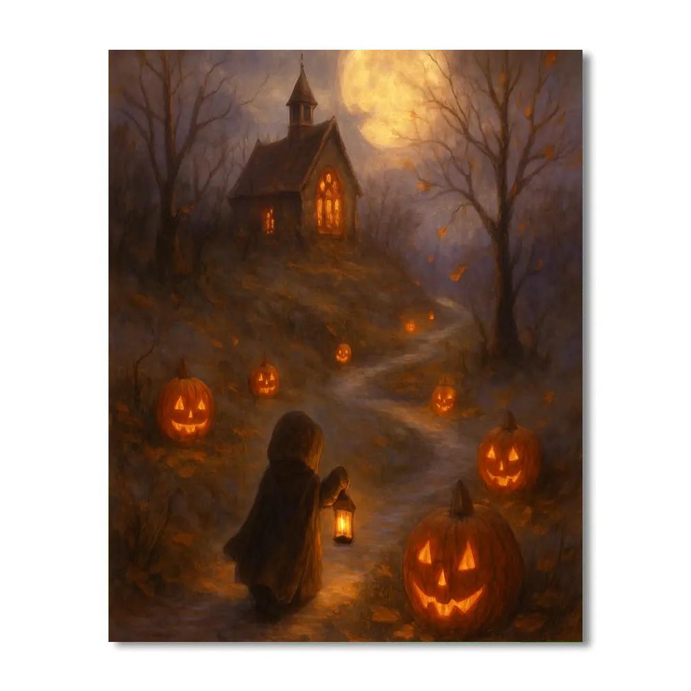 Winding Pumpkin Path To The Moon Chapel Number painting