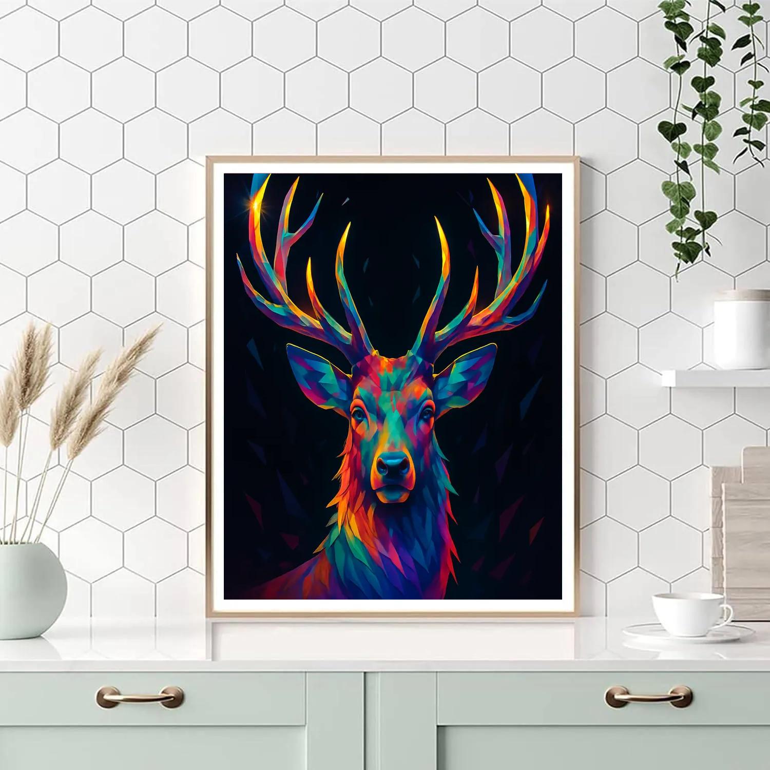 Spectrum Antler Stag Number painting