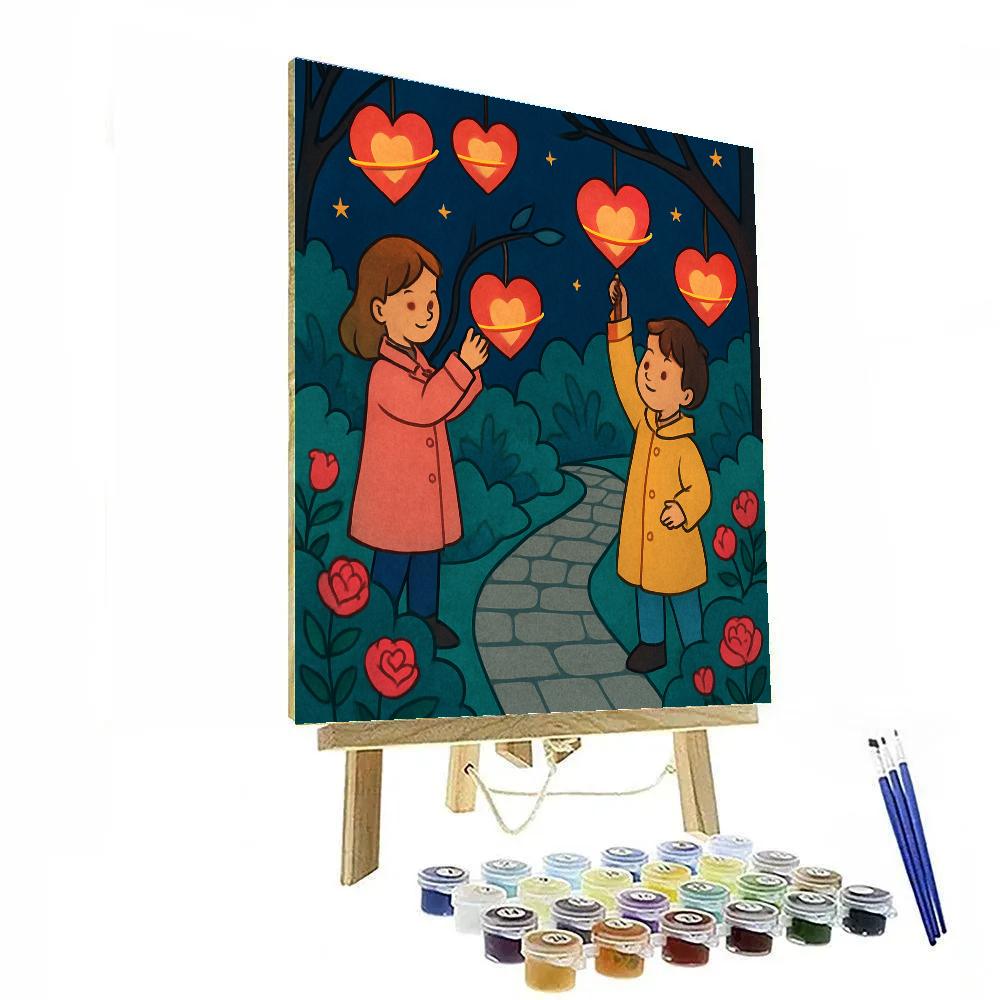 Valentines Day Star Lantern Garden Numbered painting kits