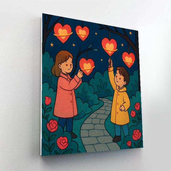 Valentines Day Star Lantern Garden Numbered painting kits