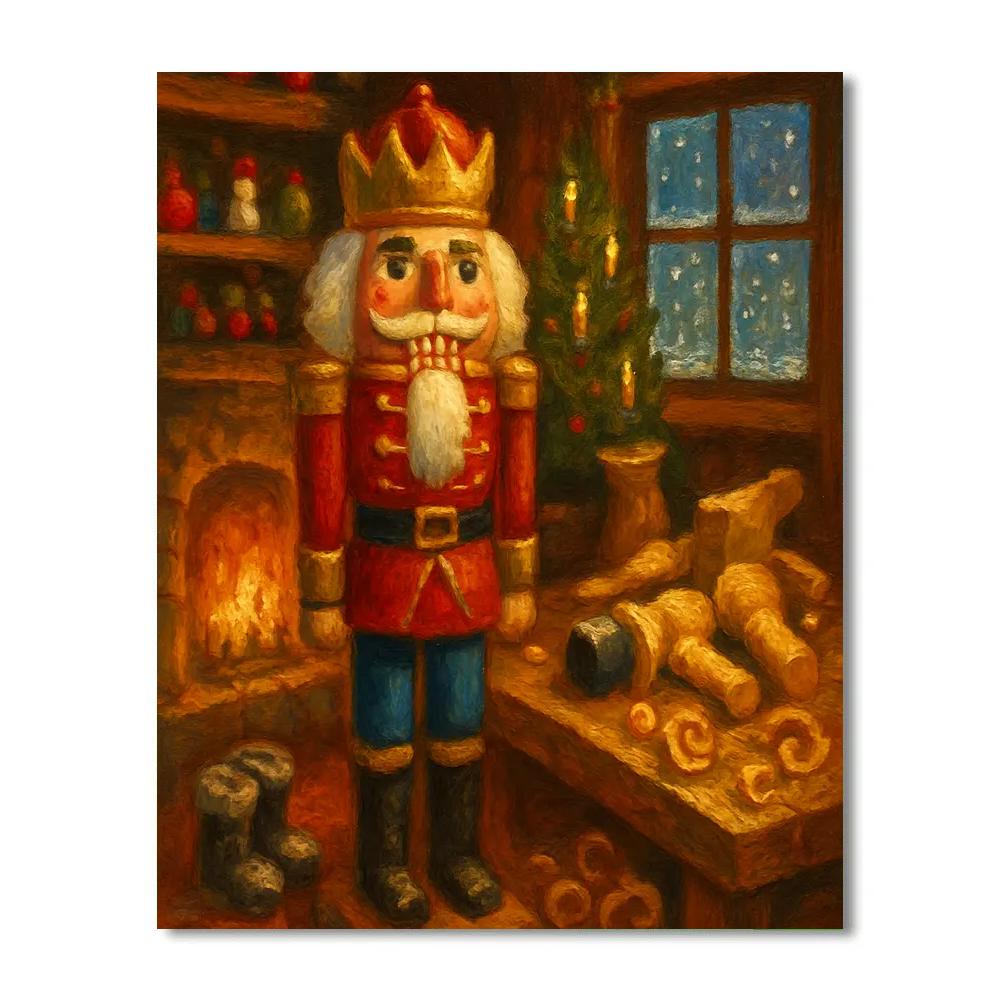 Nutcracker Workshop With Wooden Toys By Firelight Paint by numbers art
