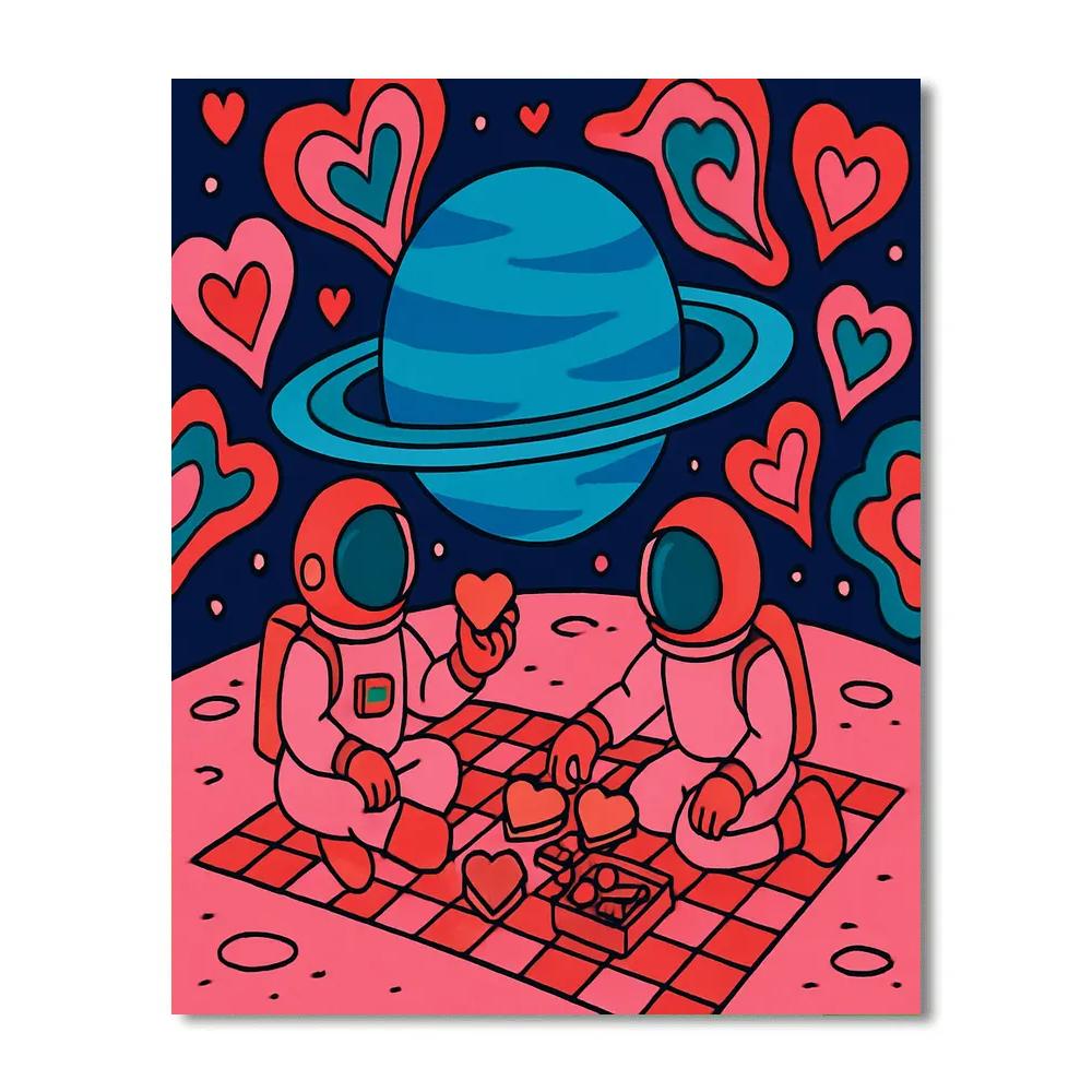 Galaxy Picnic Valentines Day Edition DIY paint by numbers