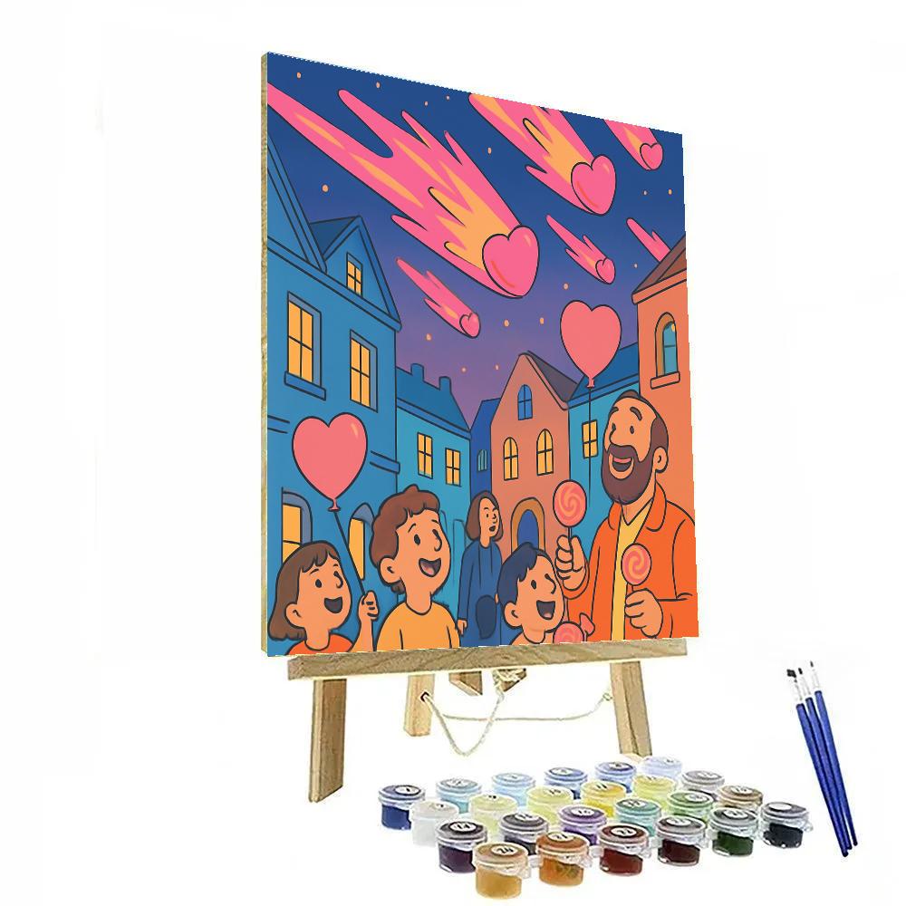 Candy Comet Parade For Valentines Day Paint by numbers art