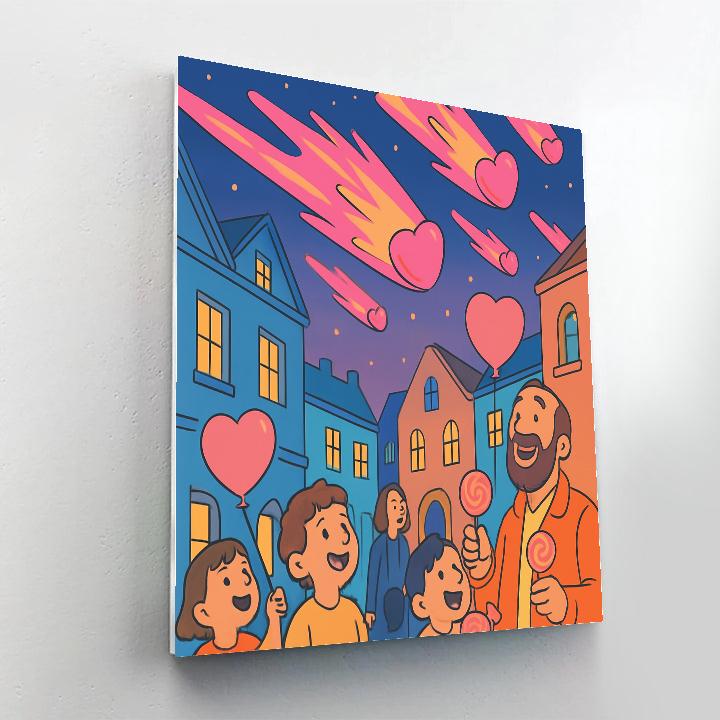 Candy Comet Parade For Valentines Day Paint by numbers art
