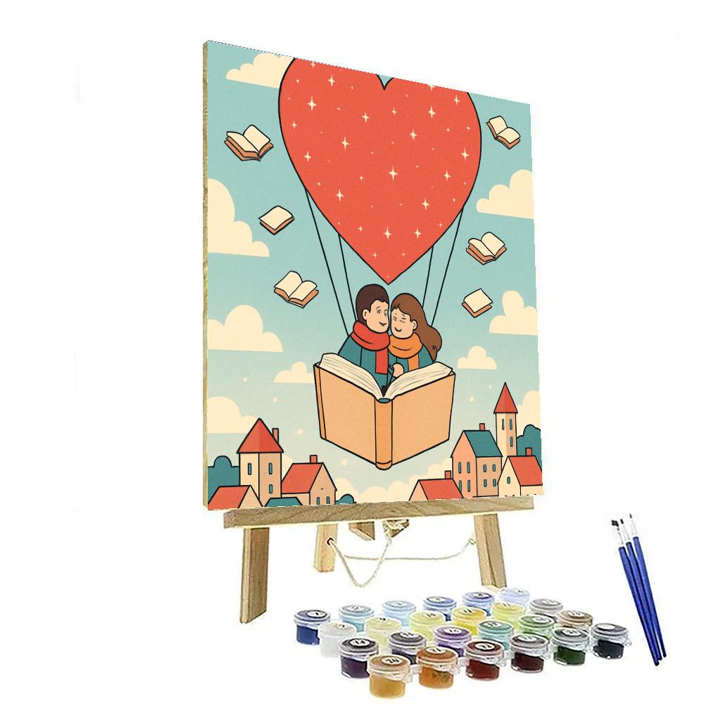 Valentines Day Hot Air Balloon Library paint by color