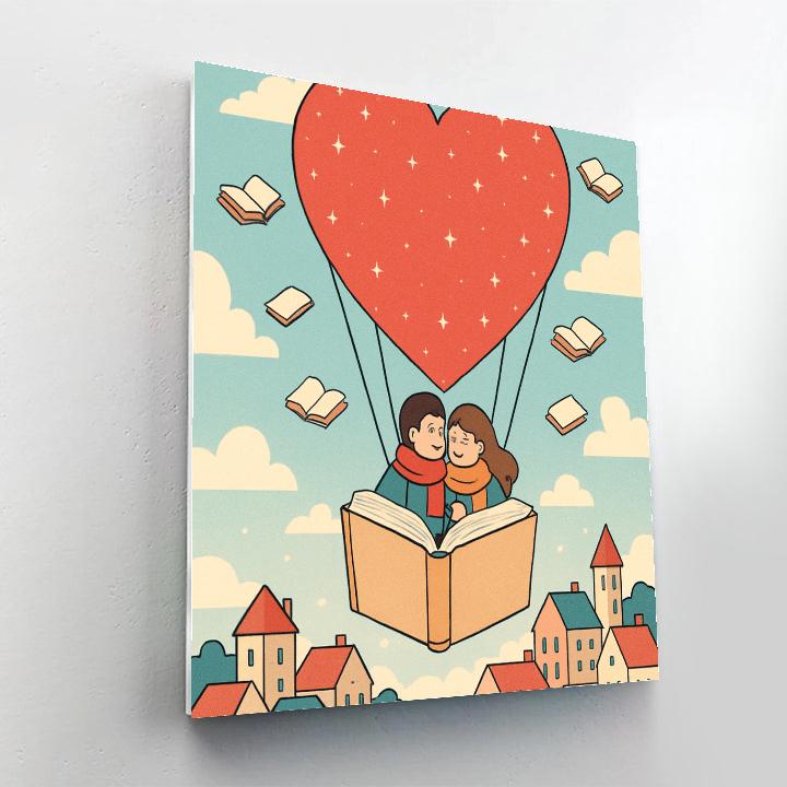 Valentines Day Hot Air Balloon Library paint by color