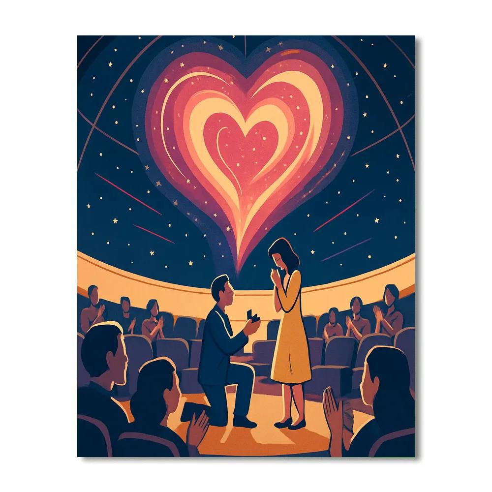 Planetarium Proposal Valentines Day Story painting number kit