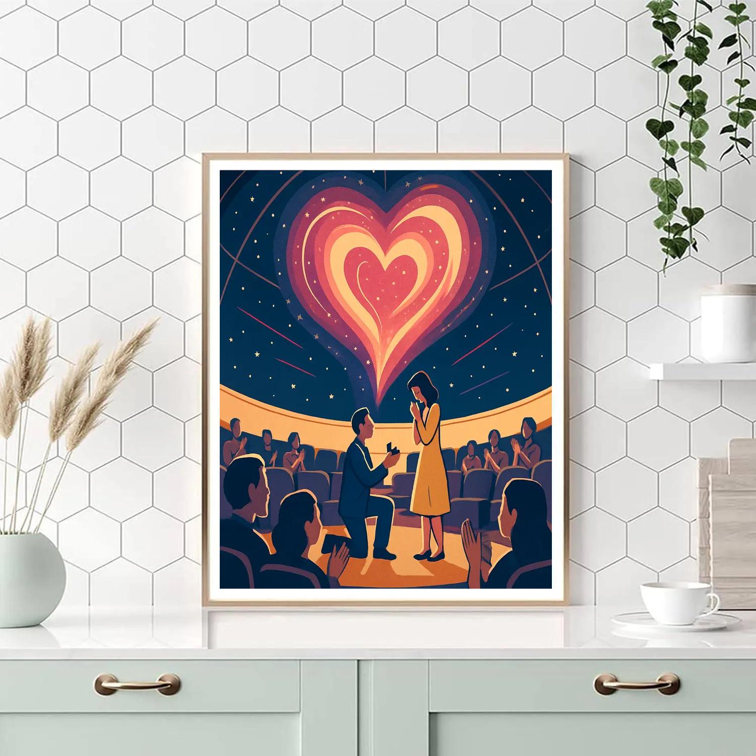 Planetarium Proposal Valentines Day Story painting number kit