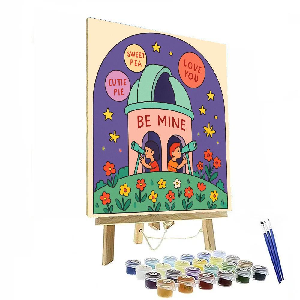 Valentines Day Candy Heart Observatory Numbered painting kits