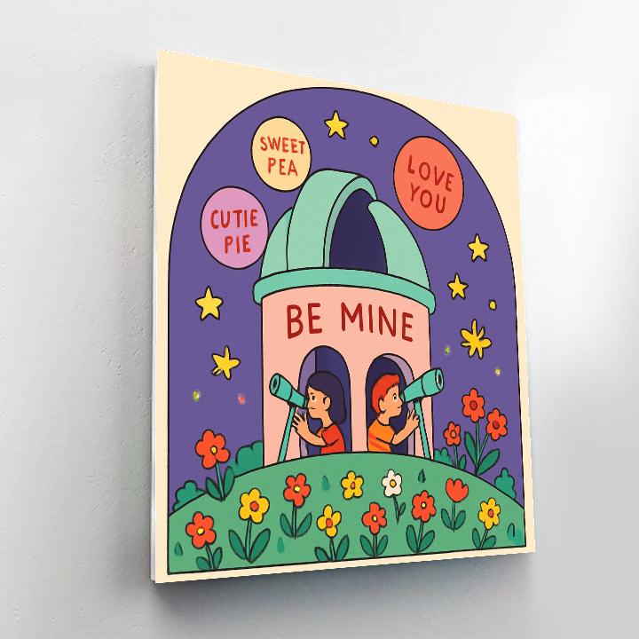 Valentines Day Candy Heart Observatory Numbered painting kits
